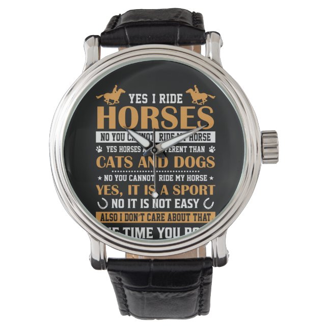 Montre Cheval Art Oui I Ride Chevaux (devant)
