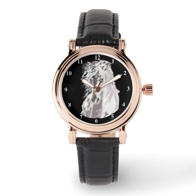 Montre Cheval Blanc - Choisissez les couleurs (Recto)