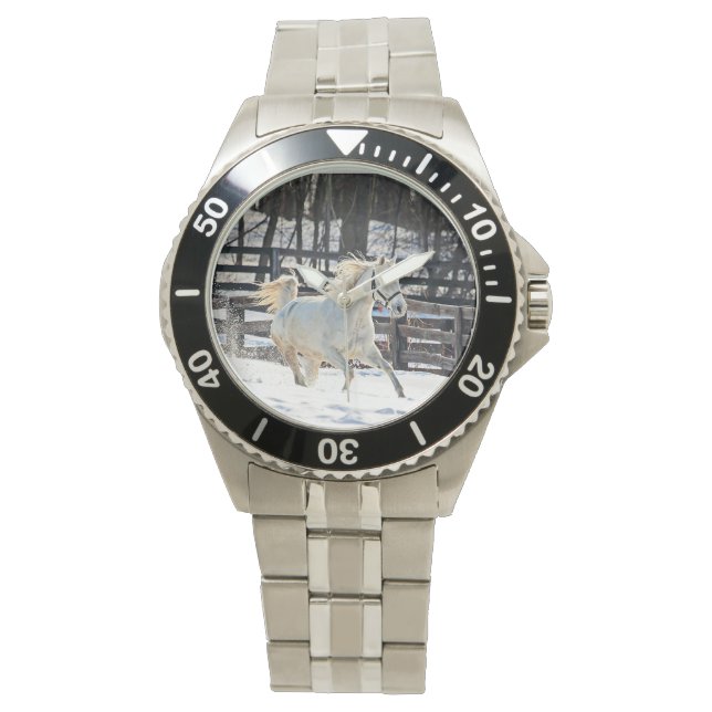 Montre Cheval blanc galopant (devant)