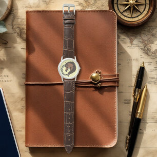 Montre Cheval Brown celtique Jaune