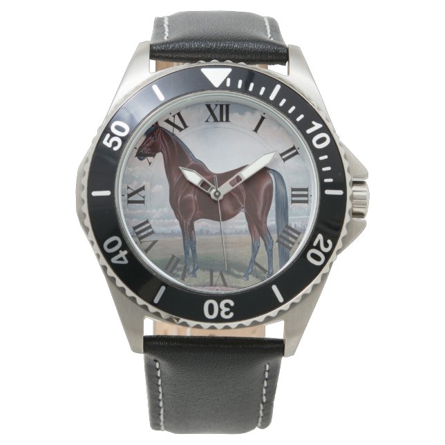 Montre Cheval d'Arabie Noire (devant)