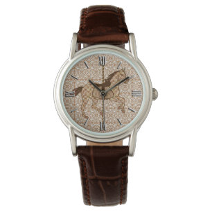 Montre Cheval de carousel - Chocolat Brown et Tan