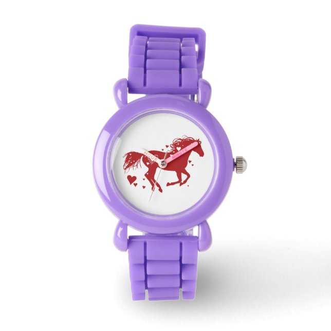 Montre Cheval de Coeur Romantique Rouge (Recto)