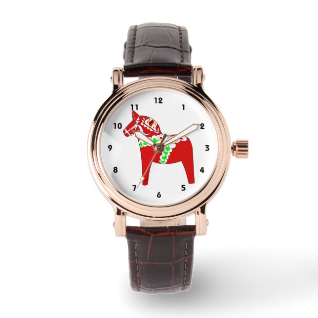 Montre Cheval de Dalarna Rouge (Recto)