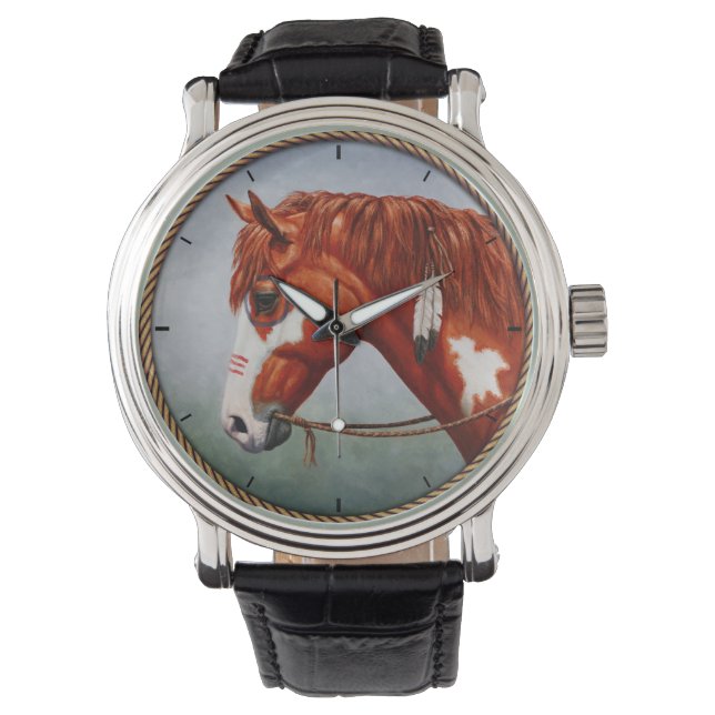 Montre Cheval de guerre indien de l'Amérique du Châtonnie (devant)