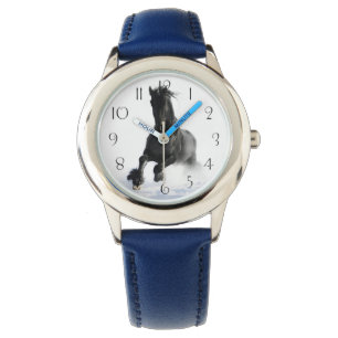 Montre Cheval de la Frise Noire en neige
