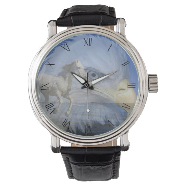 Montre Cheval et aigle à tête blanche (devant)