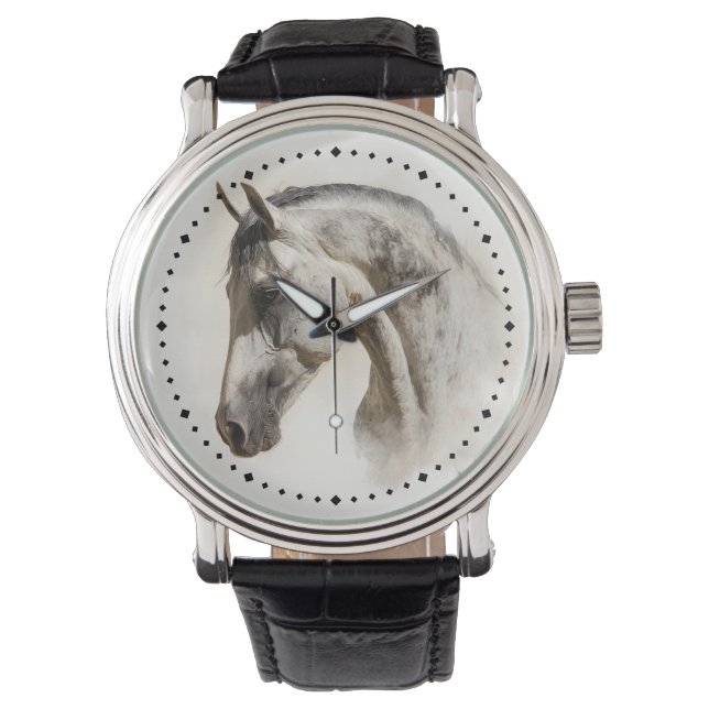 Montre Cheval Lusitano moderne équestre élégant (devant)