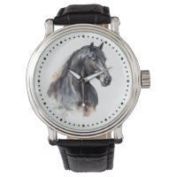Cheval noir Thoroughbred Equestrié moderne