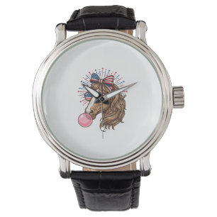 Montre Cheval Patriotique Bubble Gum Vintage Vector T-Shi