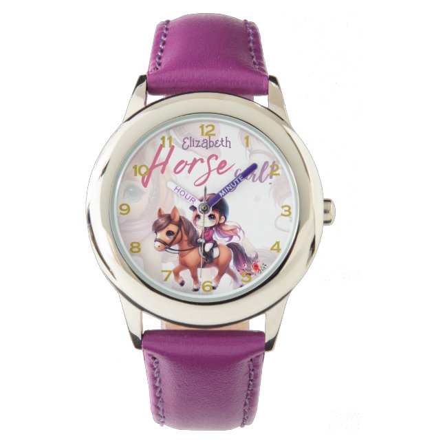 Montre Cheval Personnalisé Rider Dressage Girl Nommé (devant)