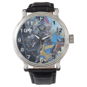 Montre chevaliers médiévaux historiques jouant sur les 