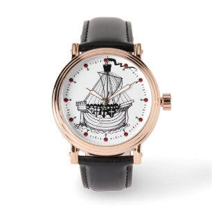 Montre CHEVALIERS MODÈLE NAVIRE Noir Blanc Nautique