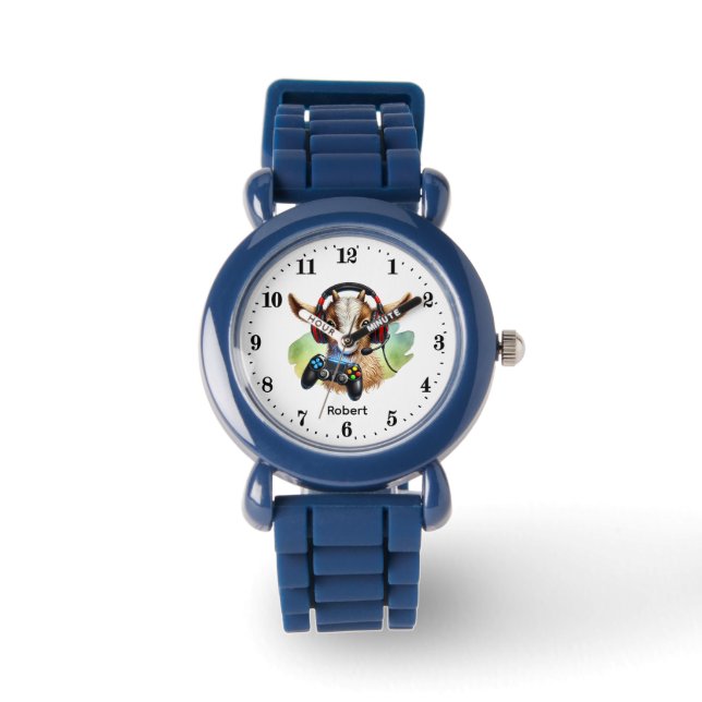 Montre Chèvre de gamer cool ajouter un nom (Recto)