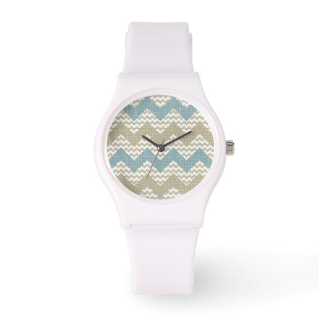 Montre Chevron motif sur texture de lin (Recto)