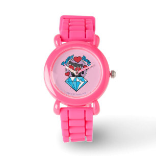 Montre Chibi Catwoman assise au sommet du gros diamant