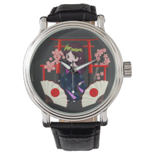 Montre Chibi traditionnelle japonaise fille