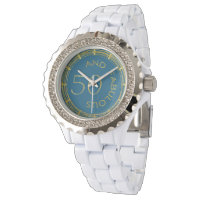 Chic 50 et Fabulous Blue Gold Glittery 50e