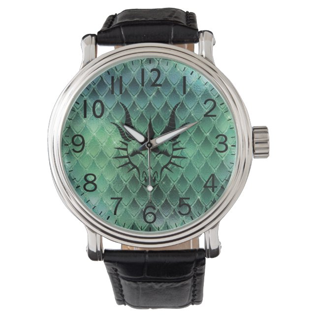 Montre Chic Dragon Head & Green Dragon Scales Watch (devant)