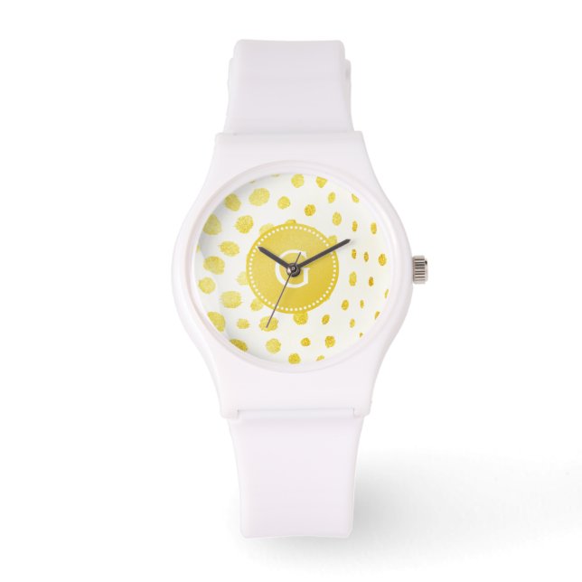 Montre Chic faux or parties scintillant cheetah imprimé m (Recto)