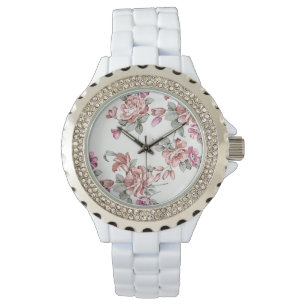 Montre Chic Rétro Fleurs Féminines Éculées