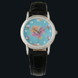 Montre Chic Shabby Rose Turquoise Rose Turquoise Ladies W<br><div class="desc">Shabby Chic Rose Rose Art Ladies Watch. Conçu à partir de mon aquarelle originale.</div>
