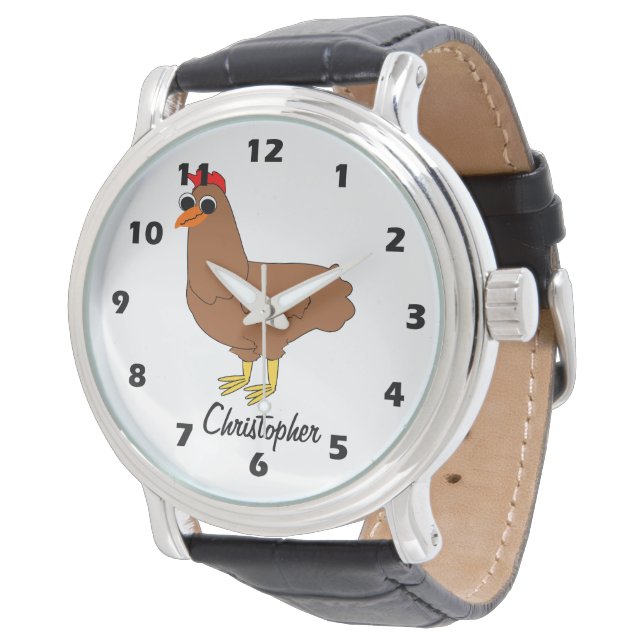 Montre Chicken Design Personalised (Incliné)