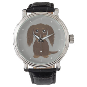 Montre Chien à cheveux longs mignon de saucisse de tecke