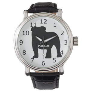 Montre Chien à chien de taureau sur mesure Silhouette