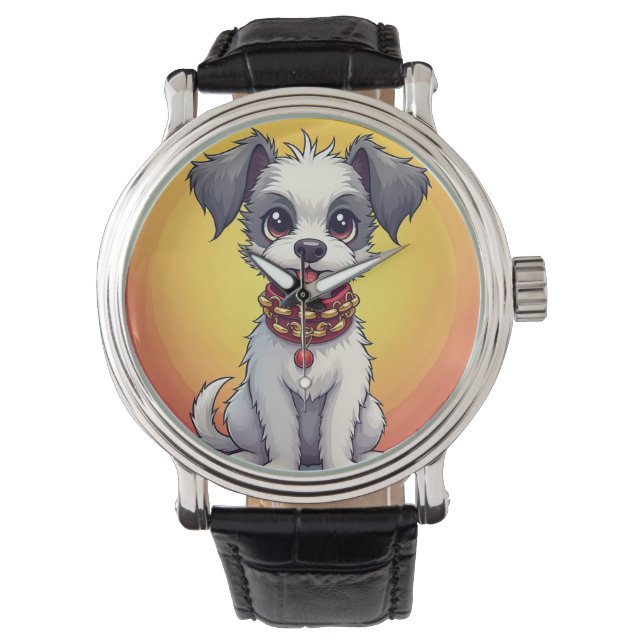 Montre Chien animé mignon avec collier (devant)