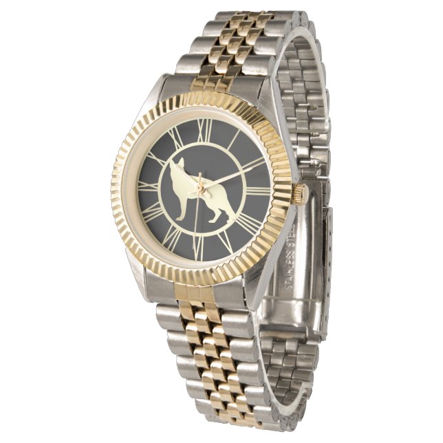 Montre Chien berger allemand d'or (Incliné)