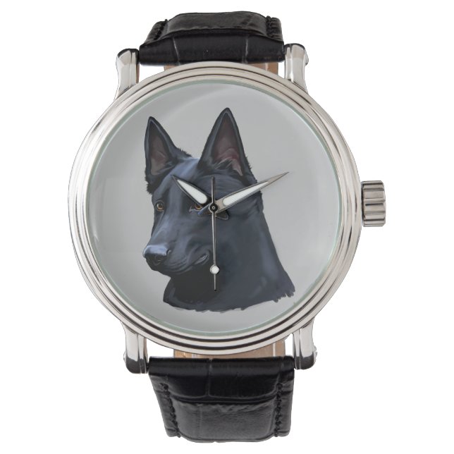 Montre Chien berger allemand noir (devant)