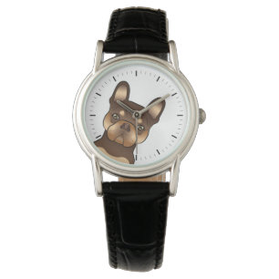 Montre Chien Bouledogue Français Chocolat Et Tan Mignon D