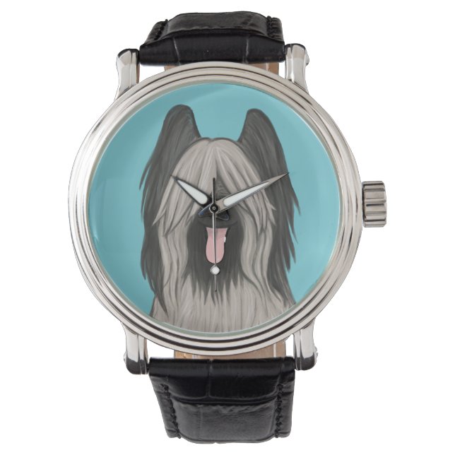 Montre Chien caricaturé mignon Briard (devant)