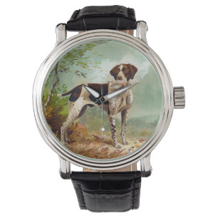 Montre Chien de chasse avec oiseau dans la bouche