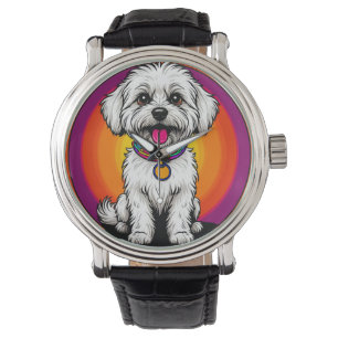 Montre Chien de dessin animé adorable portant une chaîne
