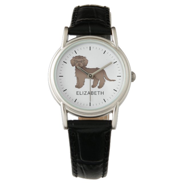 Montre Chien de dessin animé Mini Goldendoodle au chocola (devant)