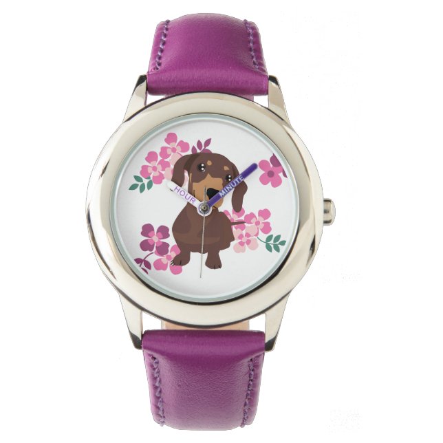 Montre Chien de saucisse mignonne dachshund weiner chien  (devant)