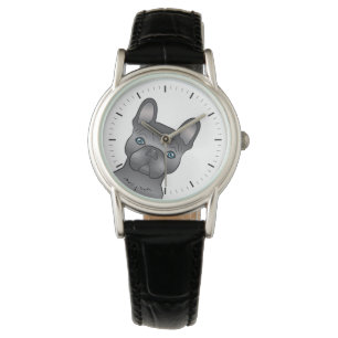 Montre Chien de taule bleu français / Chien de caricature