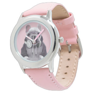 Montre Chien de taureaux français avec casque Illustratio