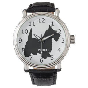 Montre Chien de Terrier écossais sur mesure Silhouette