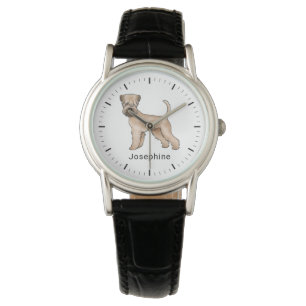 Montre Chien De Terrier Roulé Avec Un Nom Personnalisé