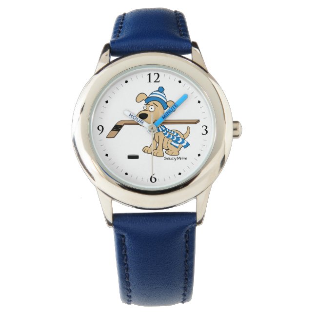 Montre Chien d'hockey de bande dessinée (devant)
