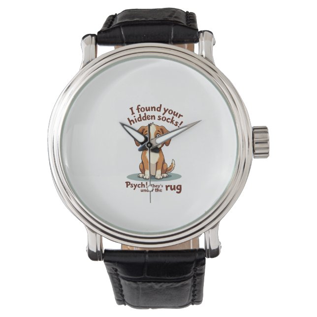 Montre Chien Drôle Chaussettes Cachées Citation Vintage D (devant)