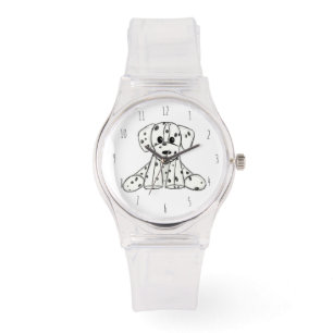 Montre Chien en dalmate dessin simple noir