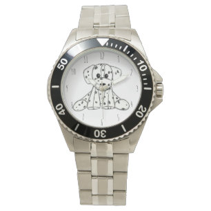 Montre Chien en dalmate dessin simple noir