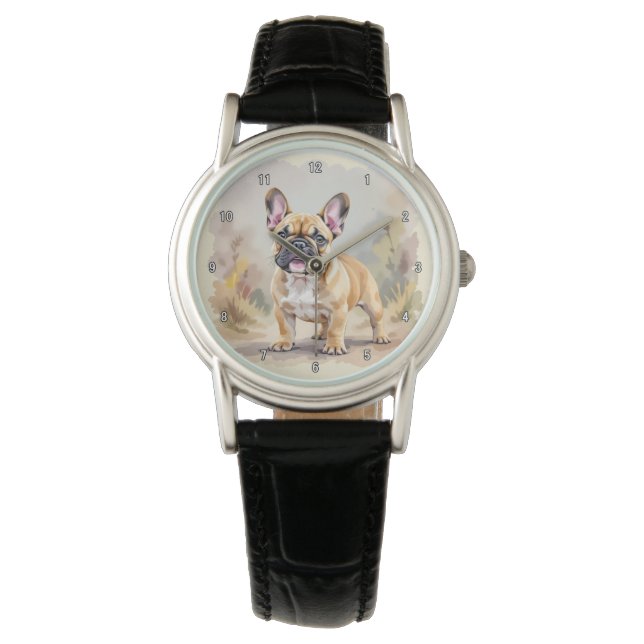 Montre Chien Français Tan Tan Fawn Couleur Cute Frenchie (devant)