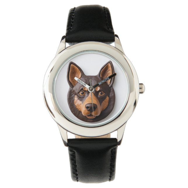 Montre Chien Kelpie Australien Inspiré de la 3D (devant)