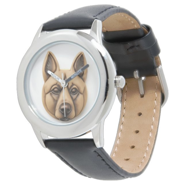 Montre Chien Malinois Belge Inspiré de la 3D (Incliné)