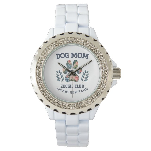 Montre Chien Maman Paw Floral (devant)